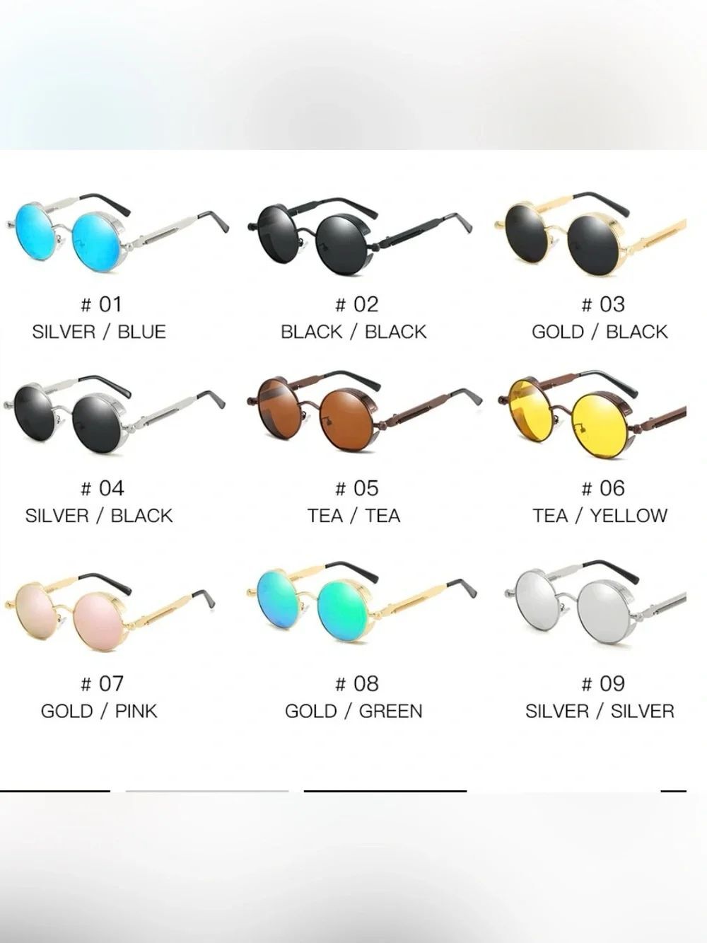 Jollynova Steampunk round sunglasses